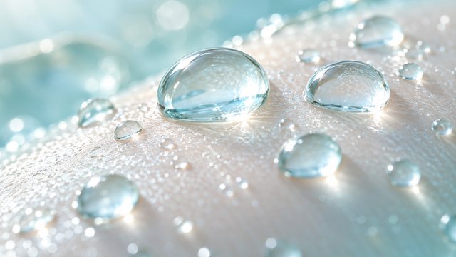 肌のようになめらかな面に、透明な水滴がいくつも並んでいる